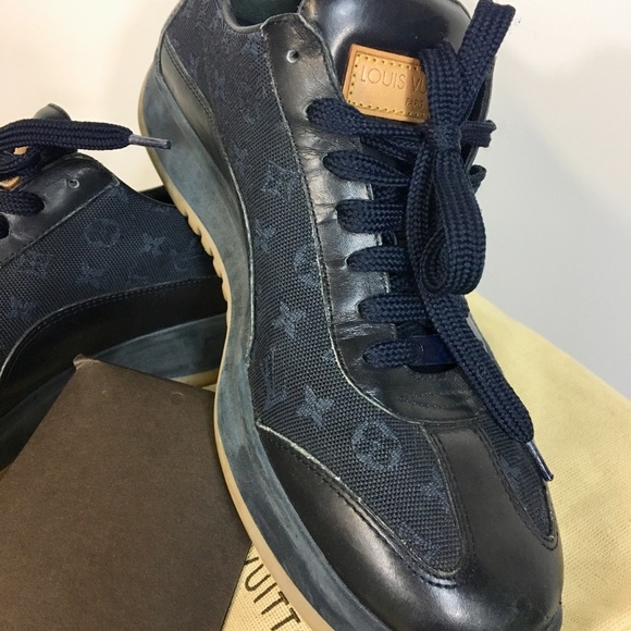 Louis Vuitton Monogram Canvas Leather Blue 38.5 - Picture 2 of 8